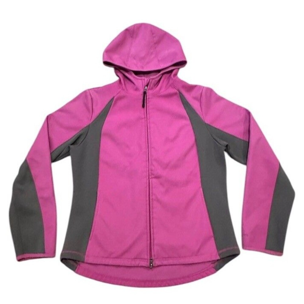 Champion Women's Zip Up Pink Purple & Gray Hooded Jacket 100% Polyester